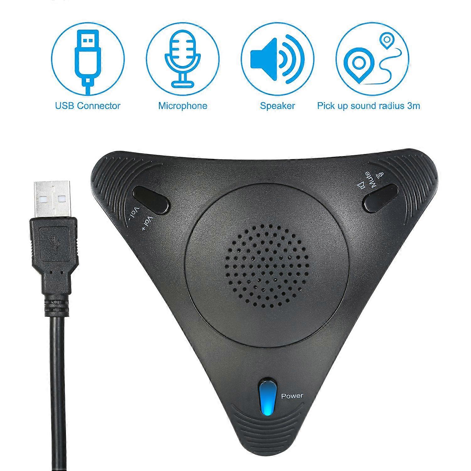 USB Conference Computer Microphone VOIP Omnidirectional Desktop Wired Microphone Built-in Speaker Su