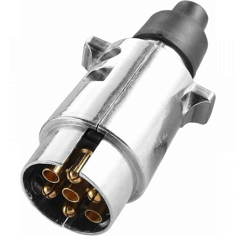 Pin Metal Trailer Plug,7 Pin Male Metal Waterproof Trailer Socket,12V 7 Pin Plug Adapter for Connecting Trailers and Caravans,7 Pin Towbar Plug