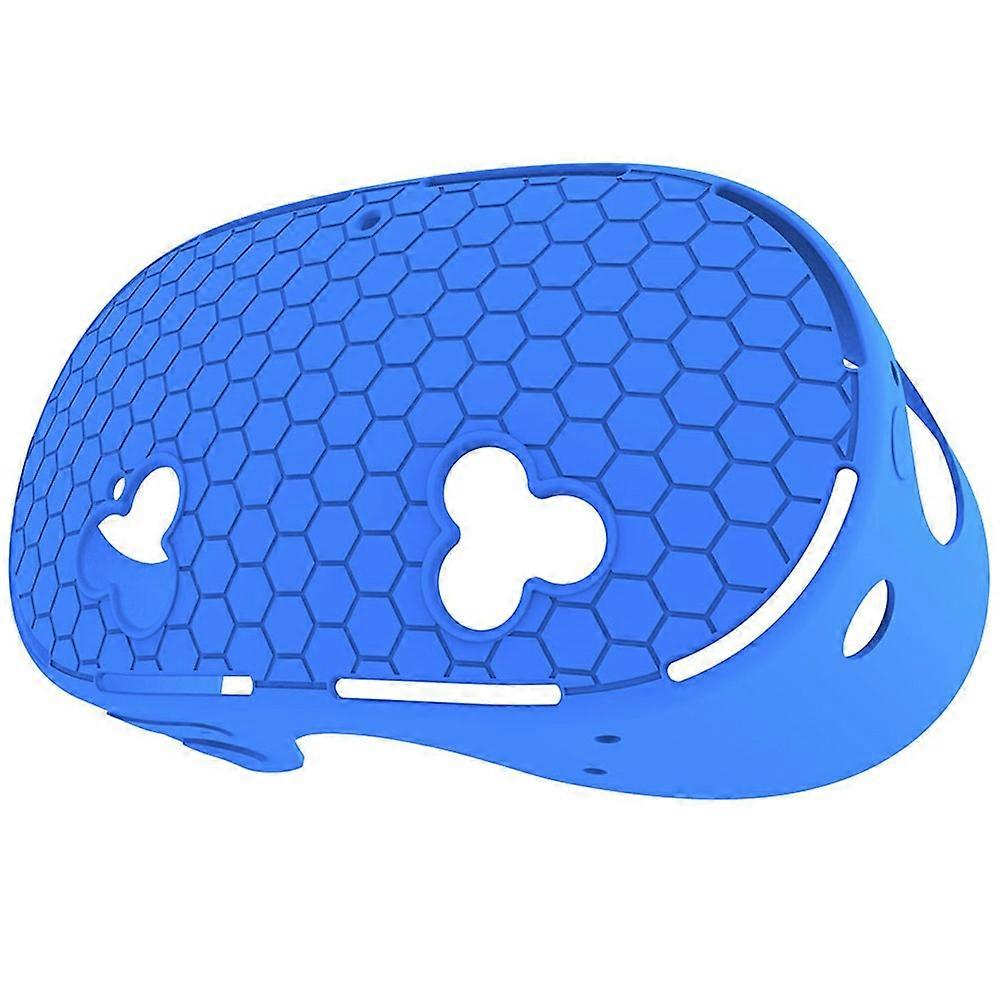 For Meta Quest 3S VR Silicone Case Honeycomb Texture Heat Dissipation Anti-drop Cover-Blue
