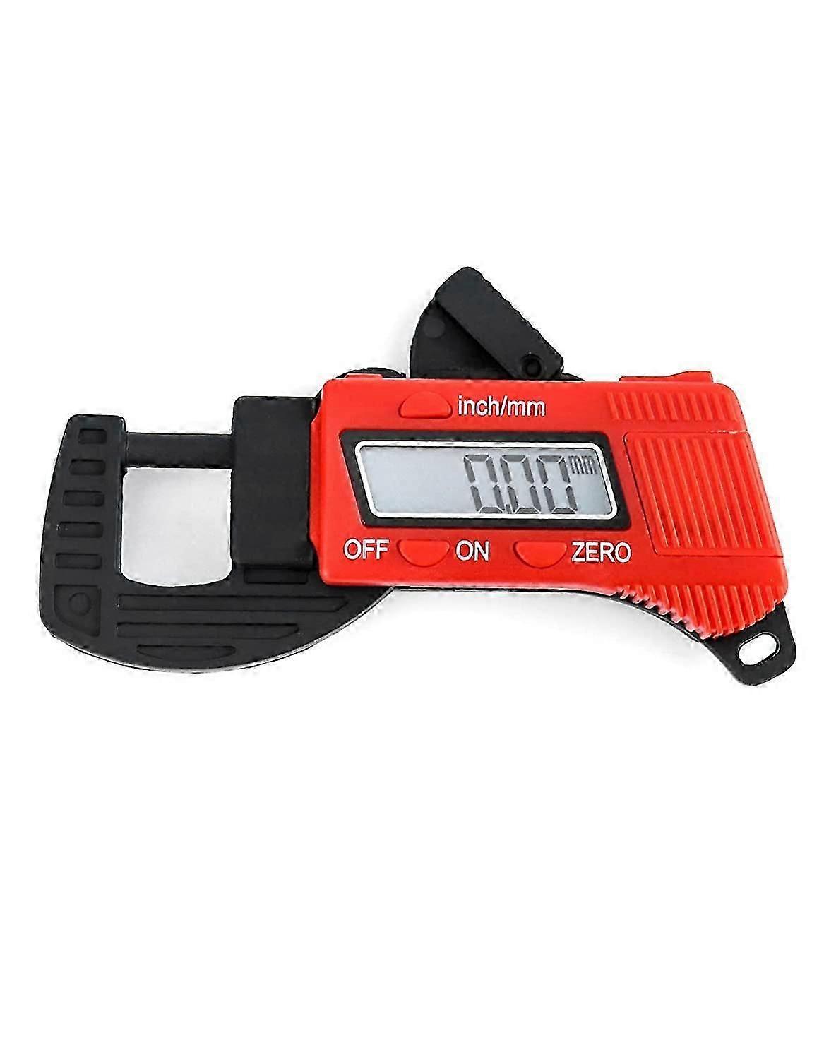 Thickness Gauge Measuring Tool, 0-12 mm (0.5") Digital Thickness Caliper Micrometer, Red