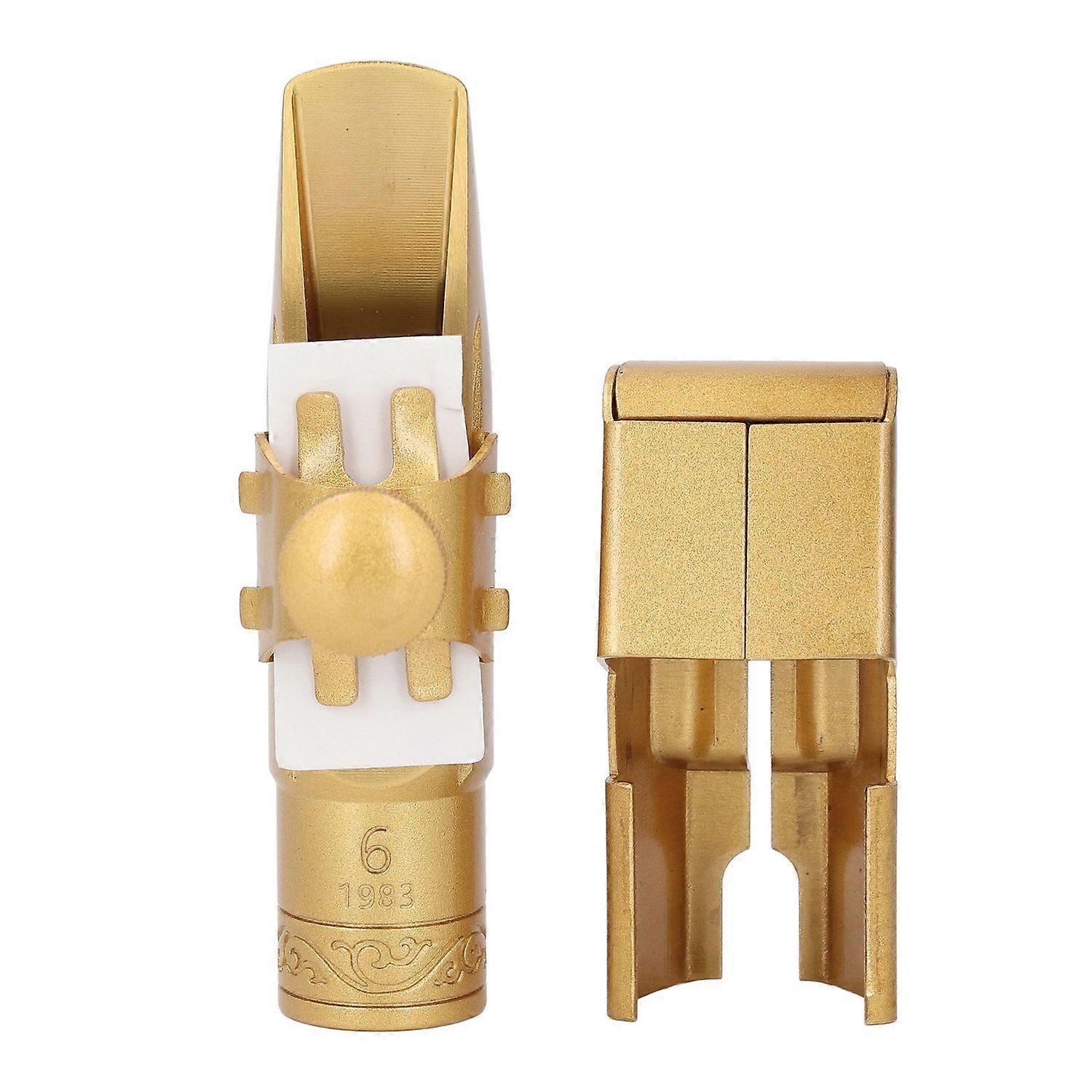 Soprano Saxophone Mouthpiece Model 6 Gold Plated Brass B Flat Soprano Sax Mouthpiece for Replacement