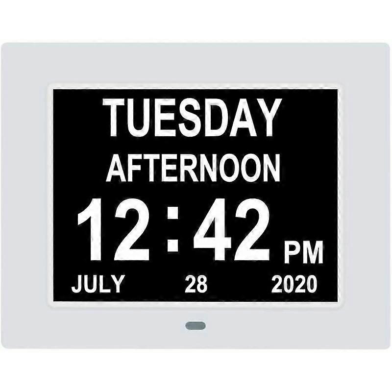 Digital Calendar Clock for Visually Impaired Elderly, Clear Display with Extra Large Font and High Contrast, Dementia Clock with 7-inch Oversized
