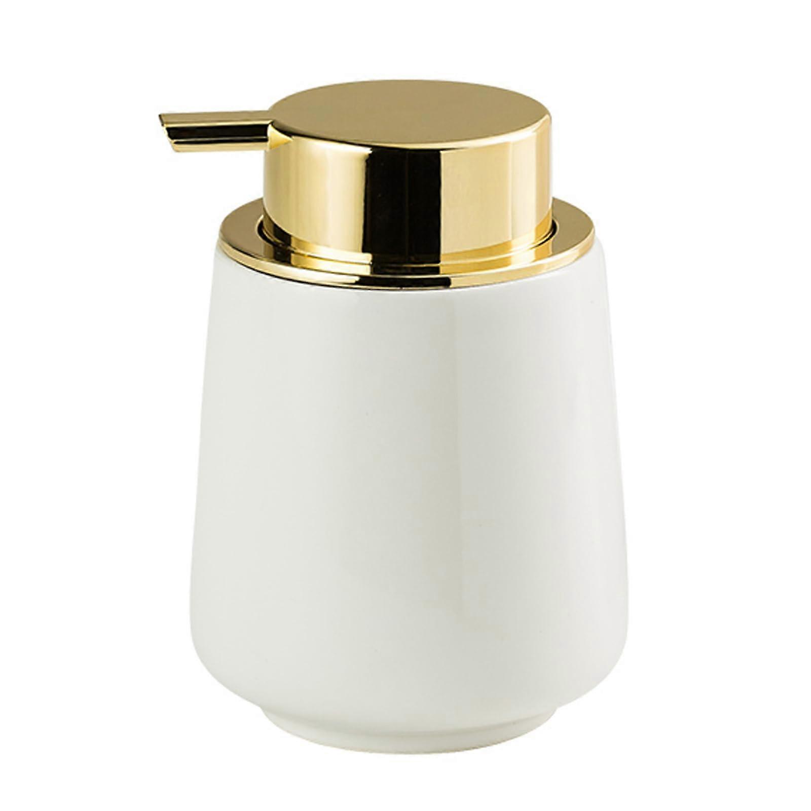Foam Soap Distributor 380ml Ceramic White Luxury Bath And Hand Soap Distributor With Filling Foam Pump