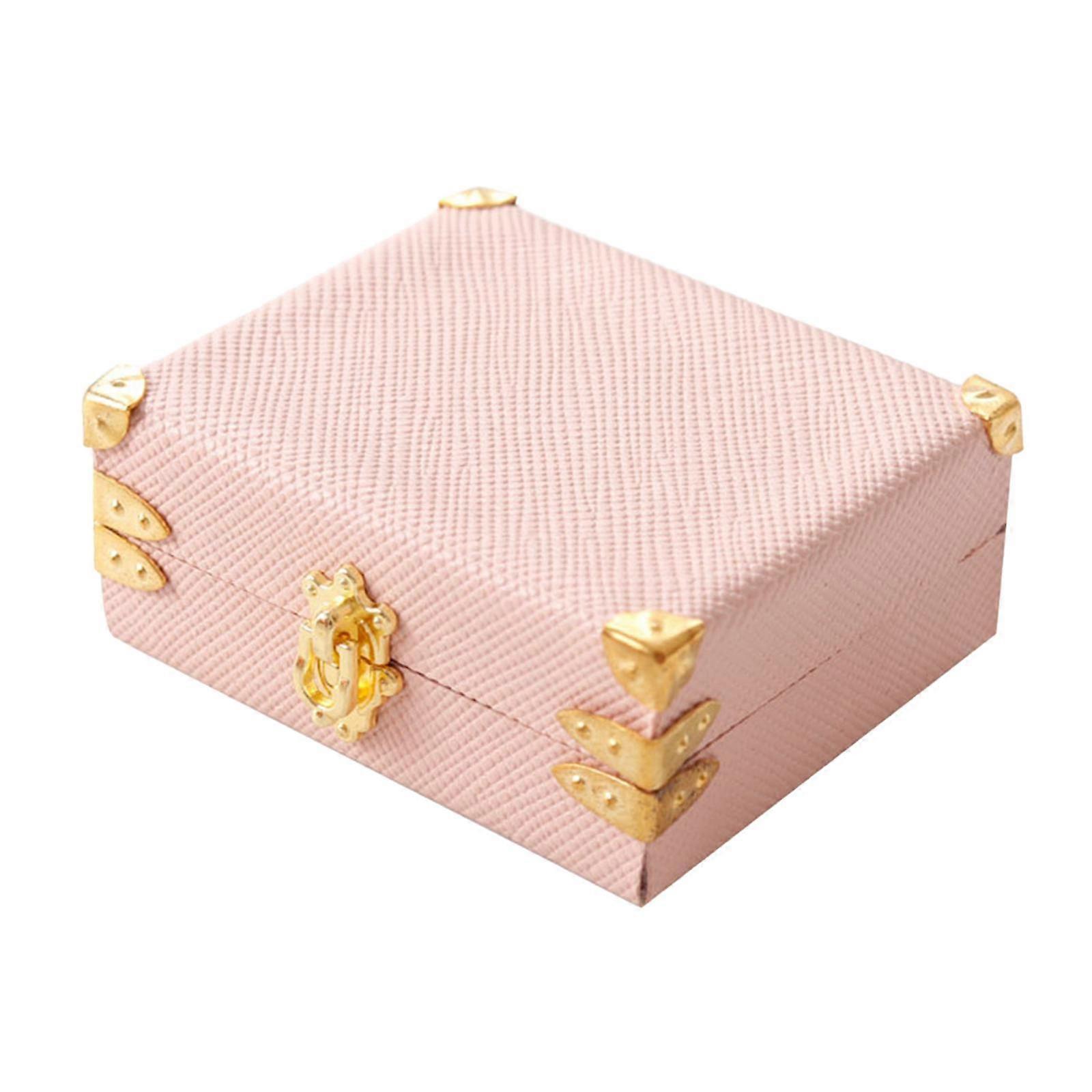 Vintage Leather Suitcase Miniature Suitcase Toy Can Open and Close Elegant