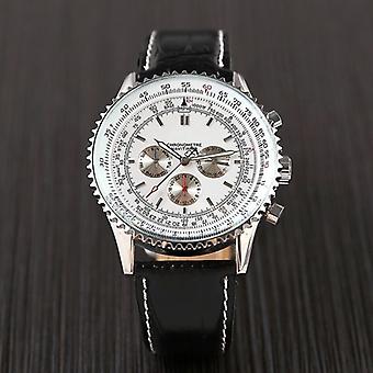HUAJI Automatic Mechanical Luxury Watch for Men - Multifunction Business Fashion Wrist Watch Waterproof Black White