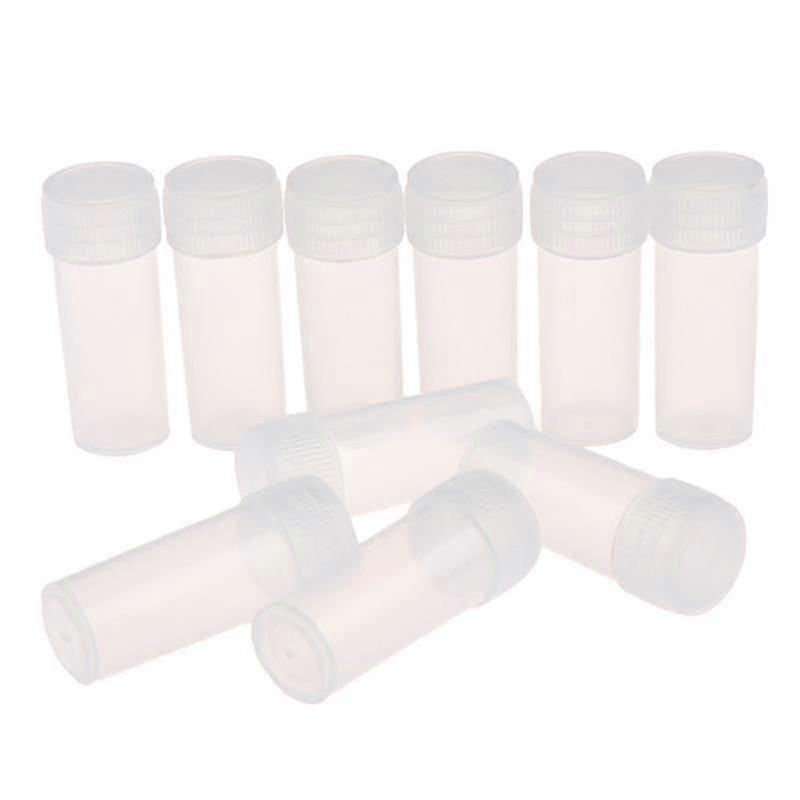 5ml Plastic Test Tubes with Screw Caps - 100pcs Leak-Proof Lab Vials for School Chemistry Experiments