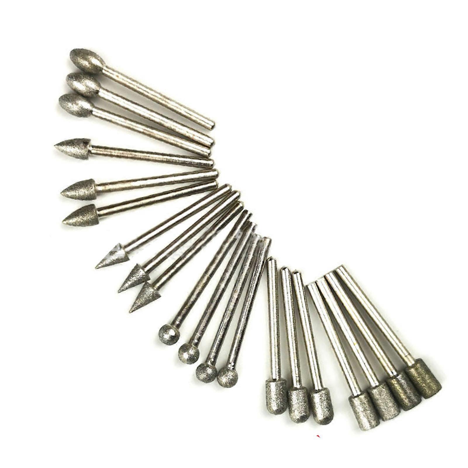 20 Pcs Bit Set 1/8in Shank 1/4in Drilling Diameter Rotary Grinding Burr for Woodworking Carving Chamfering