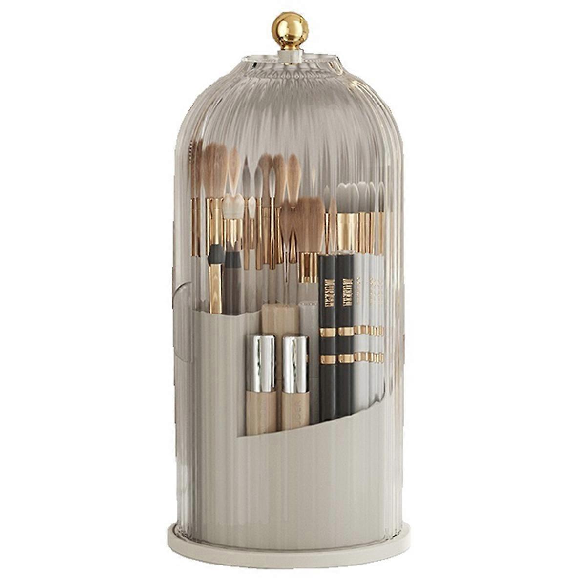 Makeup brush holder storage box rotating cosmetic storage box White