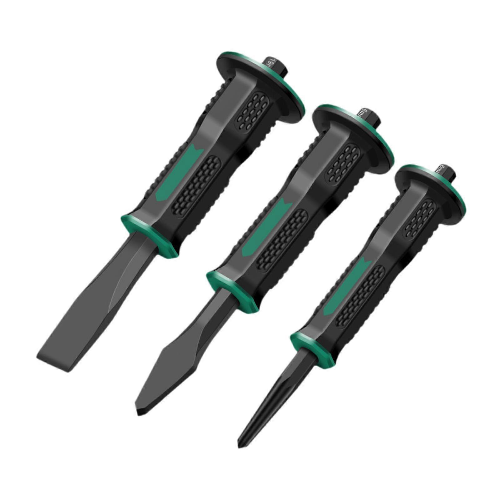 3Pcs Masonry Chisel Set Comfortable Grip Mason Tools for Concrete Tile Rock