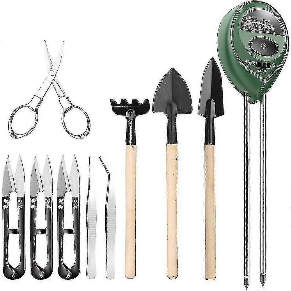 9 Pcs Bonsai Tools With Soil Moisture Meter