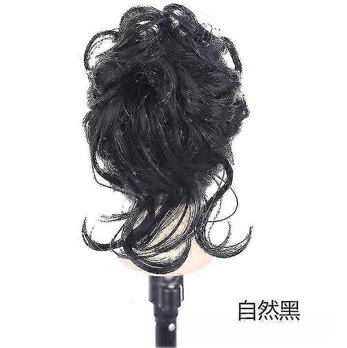 قطعة شعر مع مشبك ، قطعة شعر كعكة ، شعر مجعد مقرمش بالشعر ، قطعة شعر ضخمة من Chignon ، وصلات كعكة فوضوية