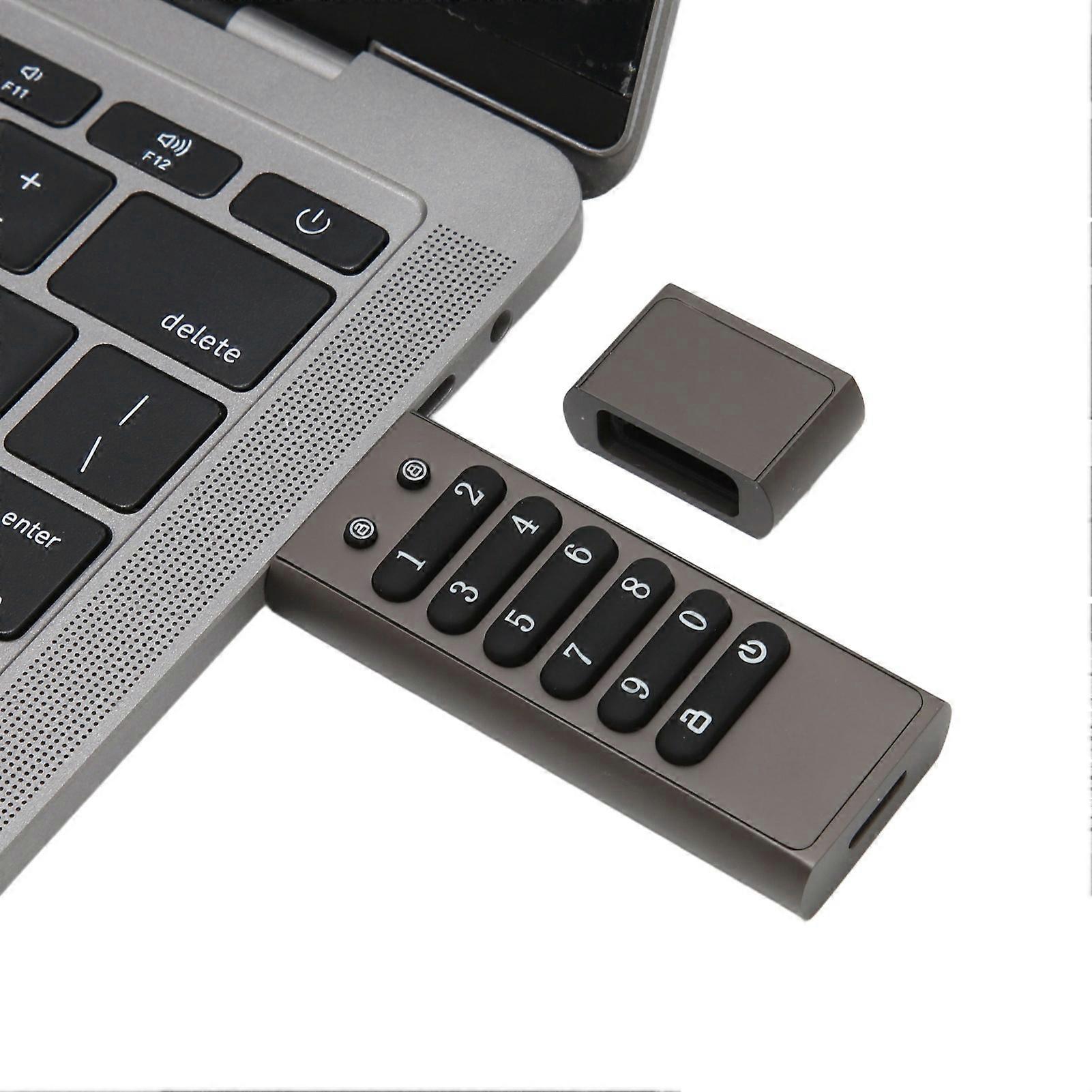 Encrypted USB Drive Secure Encrypted Button USB3.1 100MByet/s High Speed ​​U Flash Drive Password Memory Stick 128GB 