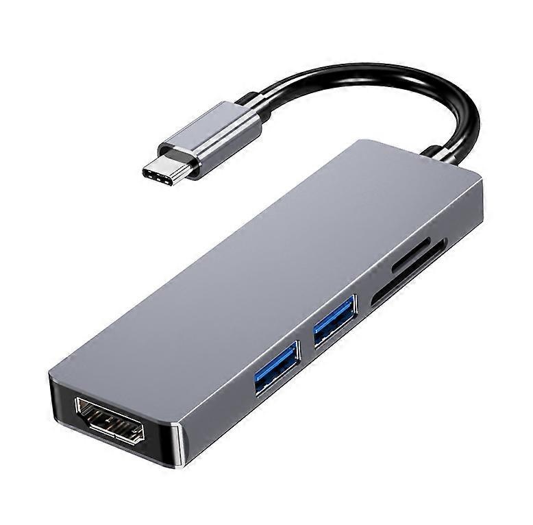 Hub Docking Station Type-C 3.1 To Hdmi 5 In 1 Type- C With 4K Usb C To Hdmi(Gray)
