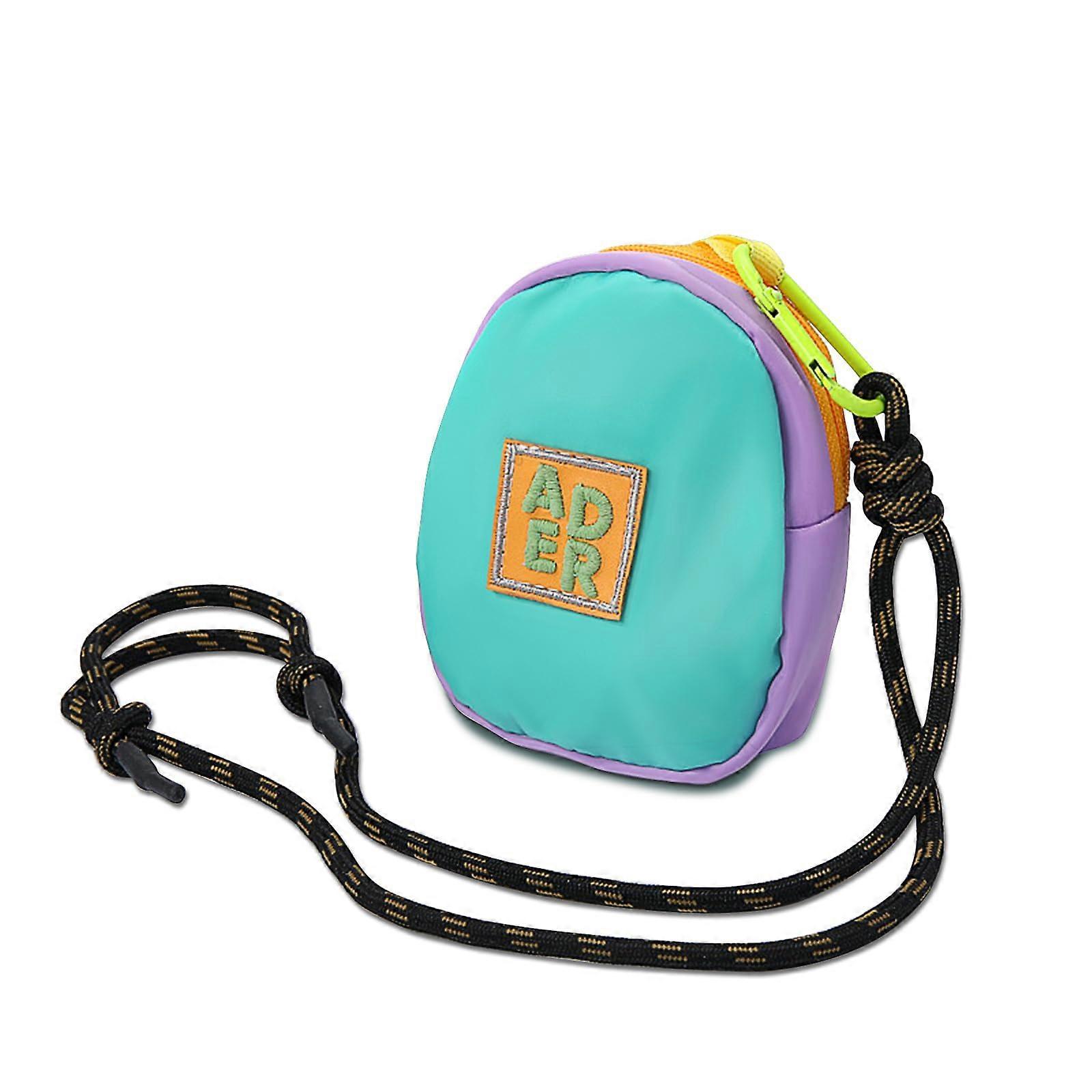 Cute Coin Bag - Small Polyester Macaron Color Coin Pouch for Women with Buckled Adjustable Rope Strap