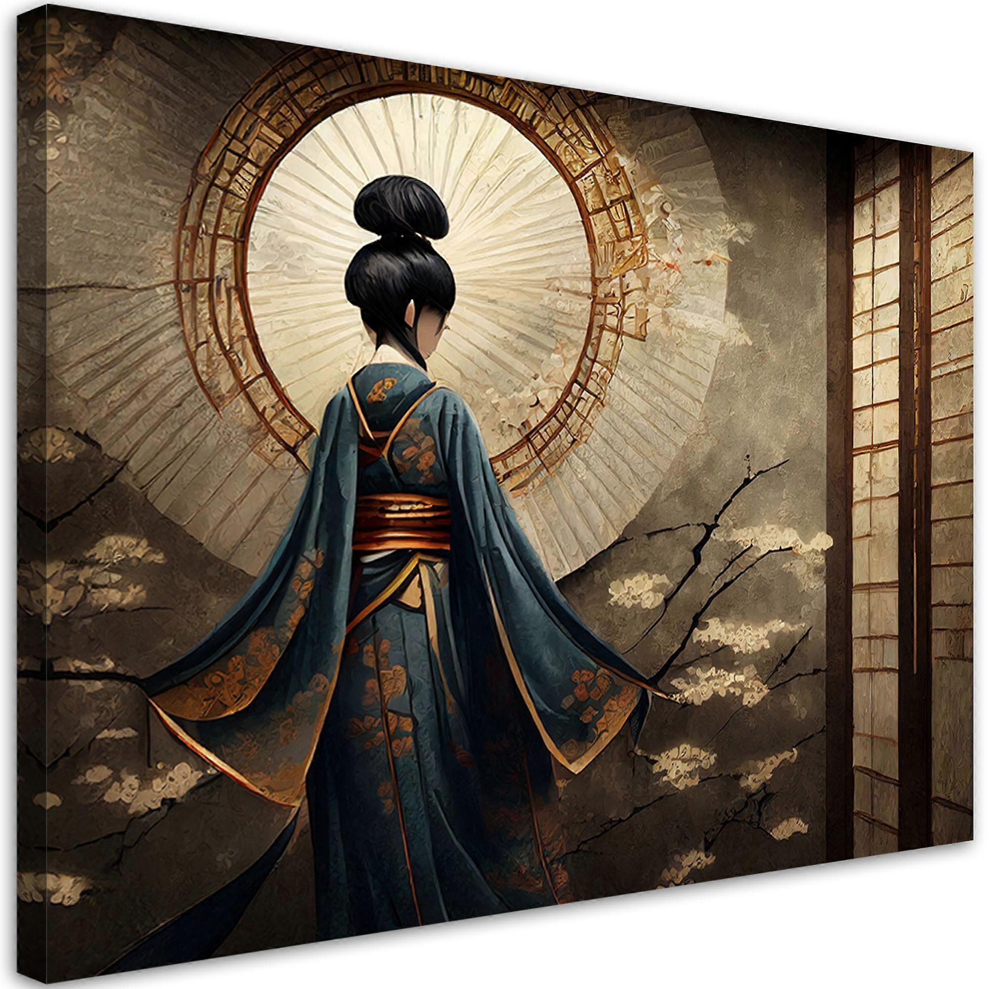 Lienzo, Geisha japonesa - 60x40