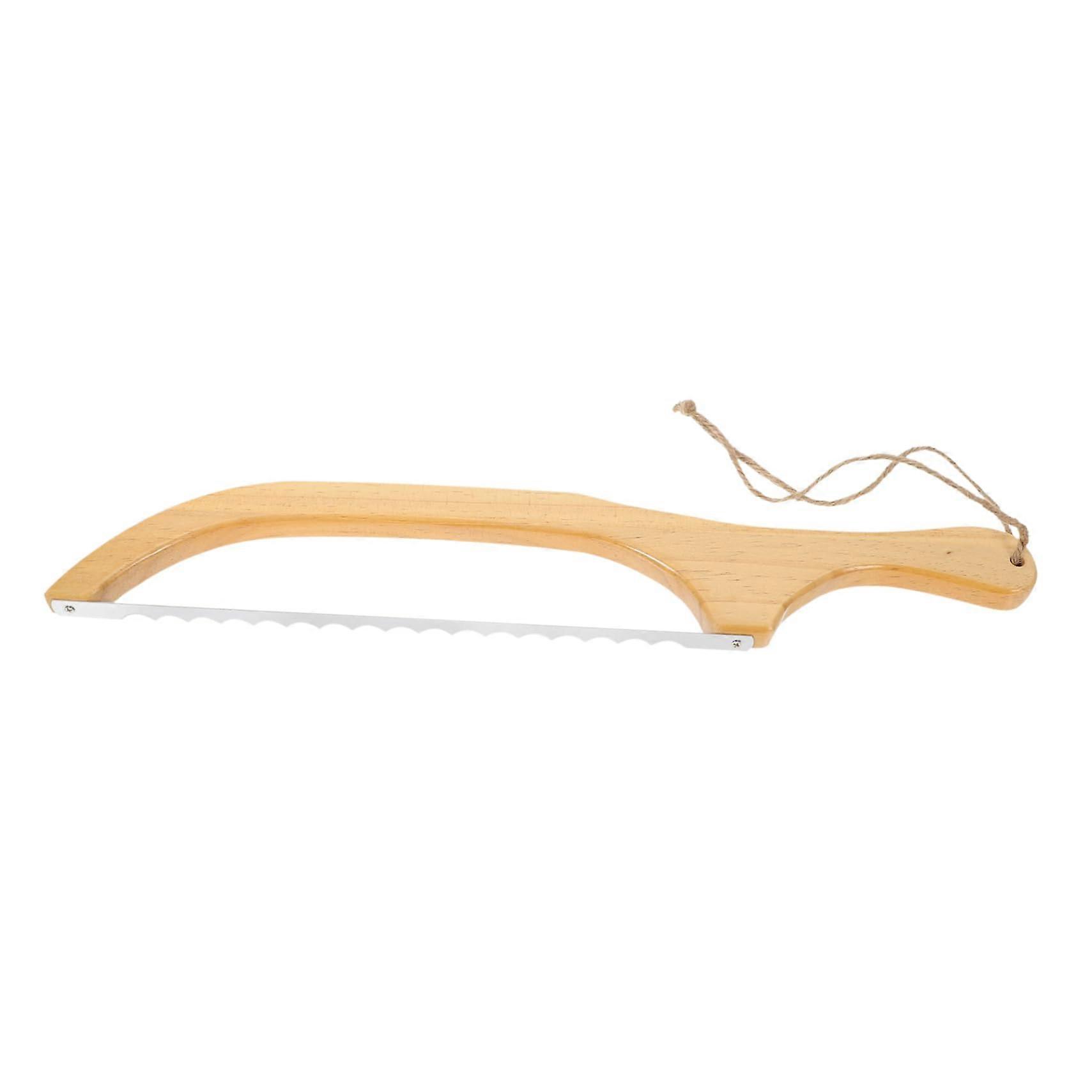 Wooden Bread Slicer with Stainless Steel Sourdough Knife and Bagel Cutter Baking Tool for Easy Clean and Precision Cutting