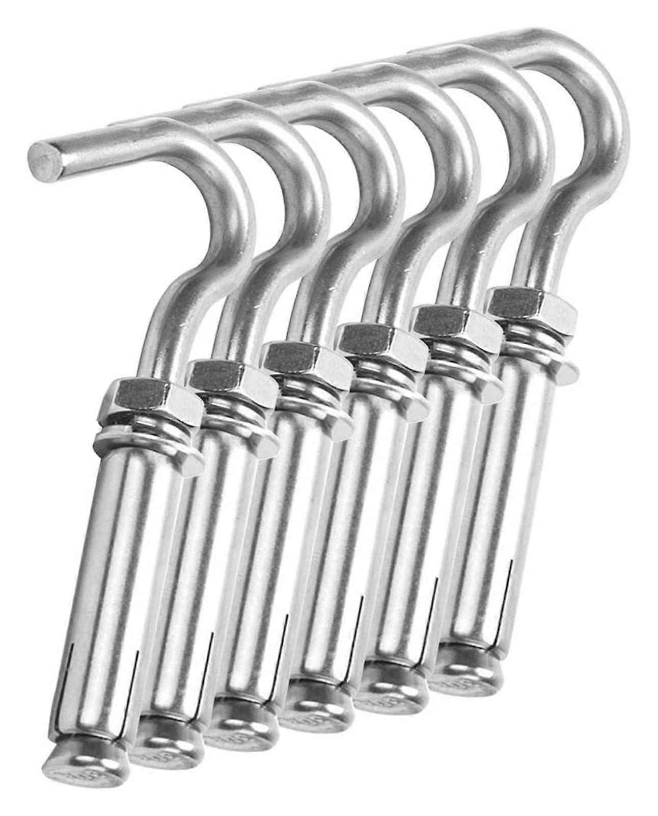 Stainless Steel Expansion Sleeve Anchor Screw Bolts M6 M8 M10 M12, 6-Pack Open Expansion Bolts with Eye Hooks
