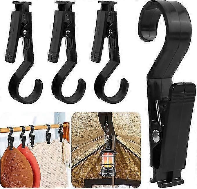 4 Pack Tent Clips, Light Hooks, Boot Clips, Clip Hooks, Tent, Tent, Towel, Hooks, Multi-Function Clips, Camping Equipment for Lights, Hanging and