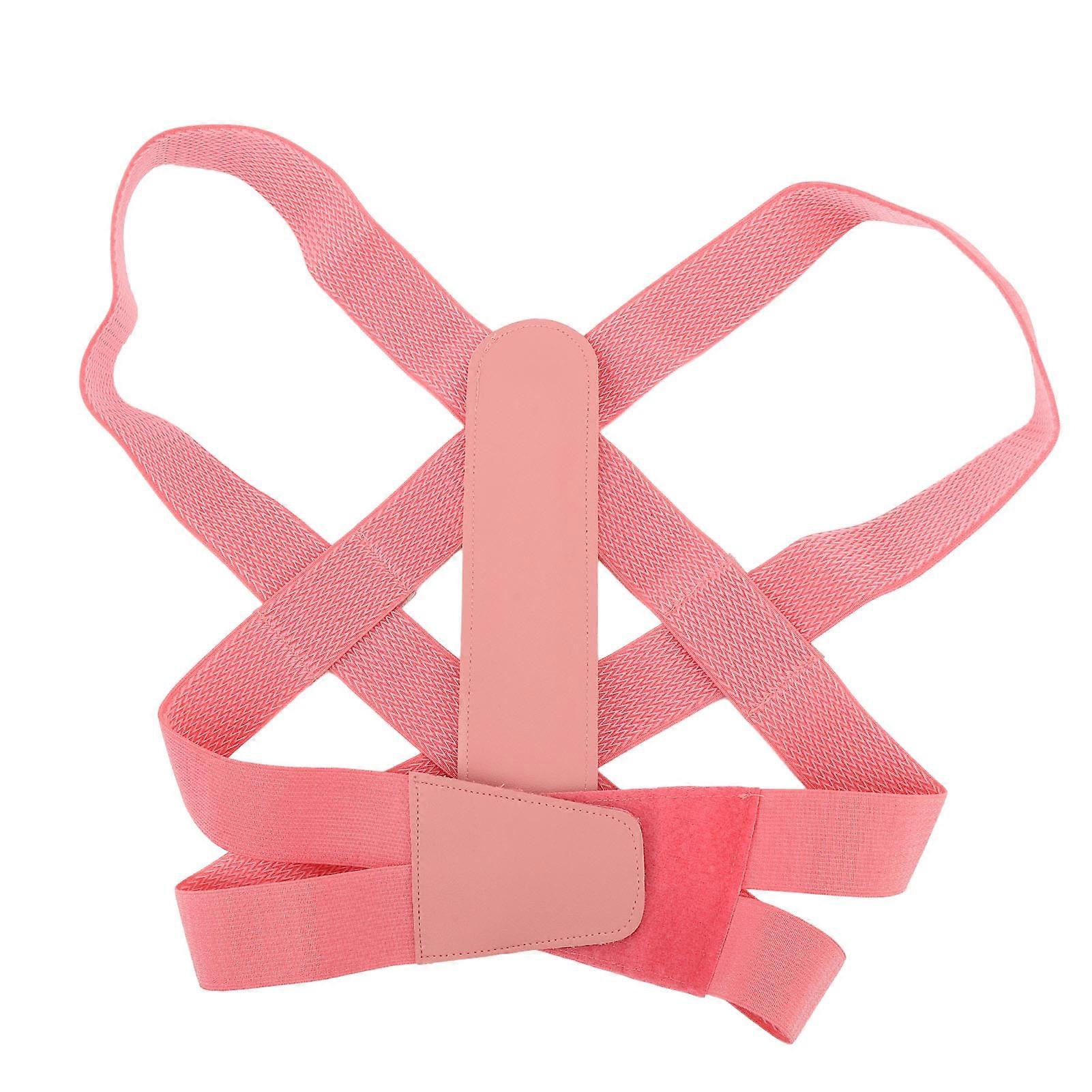 Posture Corrector Clavicle Support Double Fixation Comfortable Adjustable Upper Back Brace Pink