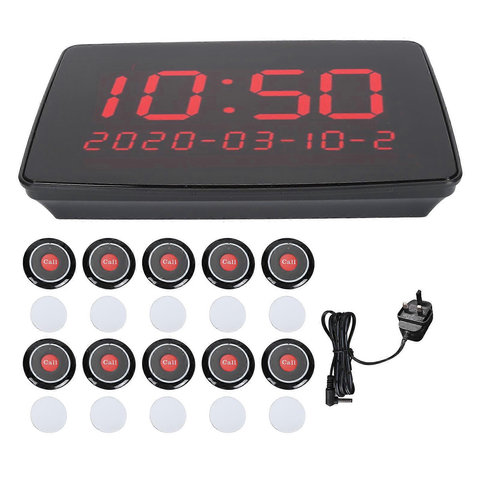 Wireless Calling Professional 10 Call Buttons 1 Monitoring Unit High Sensitivity Restaurant Paging System for Hospital Nursing Home