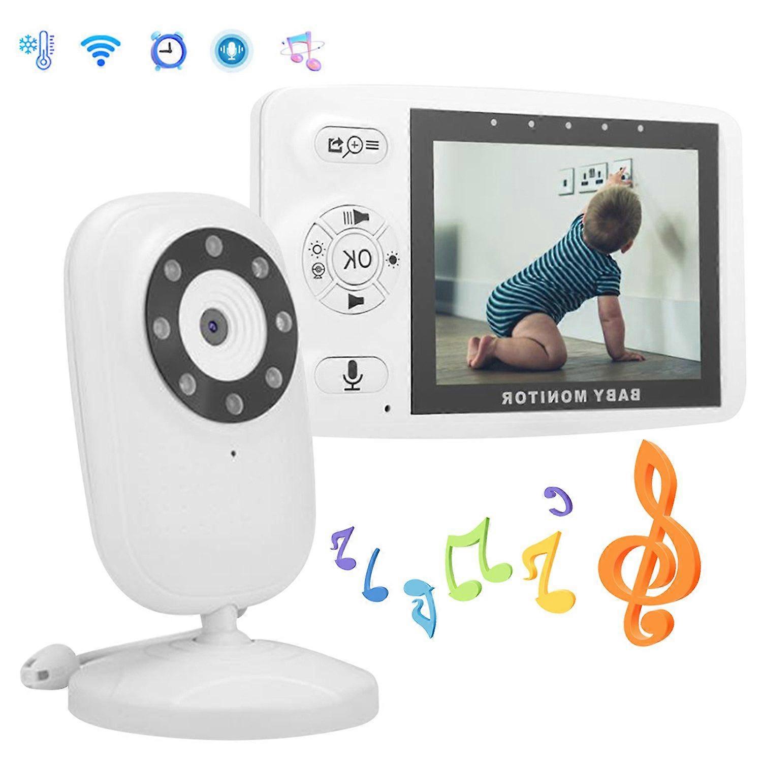 with camera video baby monitor 3.5" LCD screen safe secure remote viewing night vision