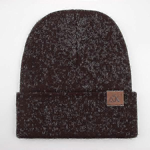 Winter Warm Knitted Adk Pu Label Cap/men