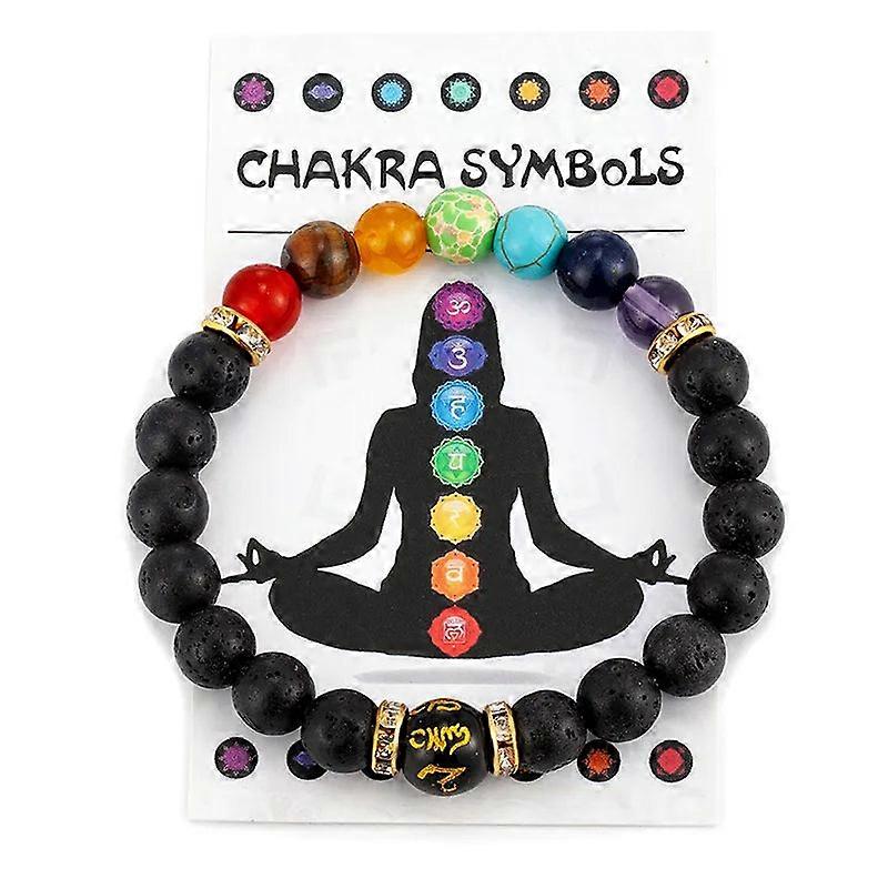 7 Chakra Bracelet With Meaning Cardfor Natural Crystal Healing Anxiety