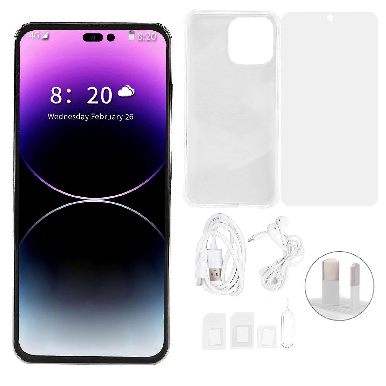 I14 ProMax 6.7in 4G Network Cellphone for Android 12 4GB RAM 128GB ROM 4000mah 16MP Rear 8MP Front Camera