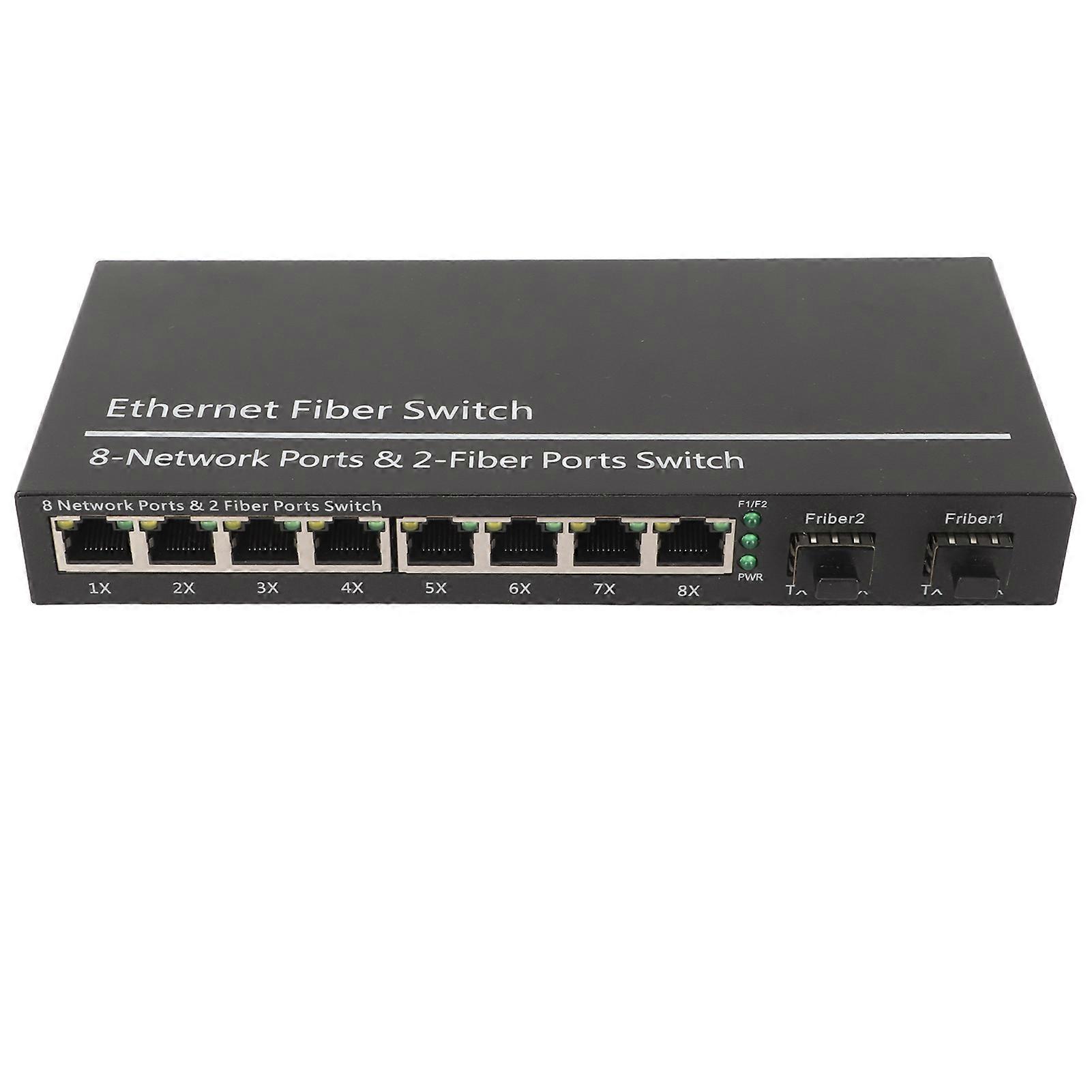 Ethernet Fiber 2 Optical 8 Electrical Up To 120km RJ45 Port Plug and Play SFP Fiber Media Switch