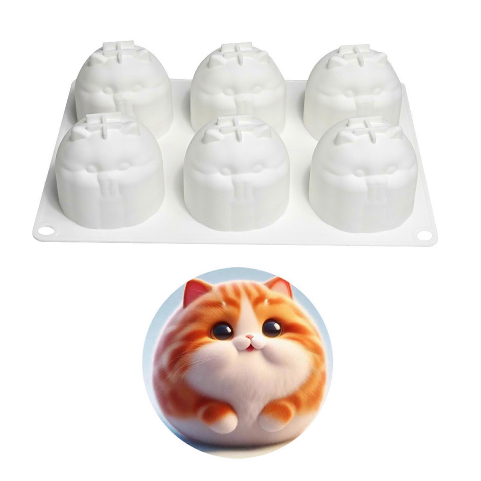 Silicone Cats Chocolate Molds Elegant Cats Squeeze Toy Silicone Molds for Making Chocolates and Sweet Creation Multicolor