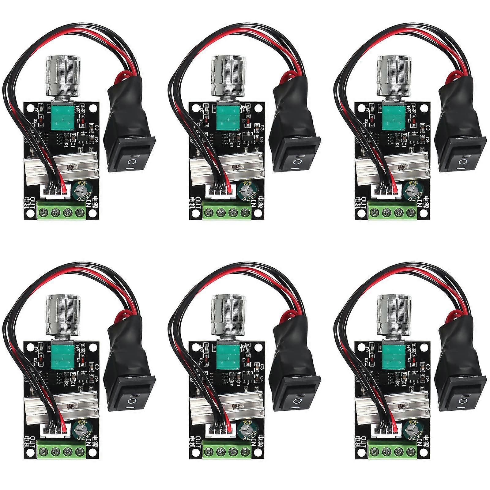 6pcs 6V 12V 24V 28V 3A 80W DC Motor Speed Controller PWM Speed Regulator Adjustable Reversible Switch 1203BB DC Motor Driver Reversing