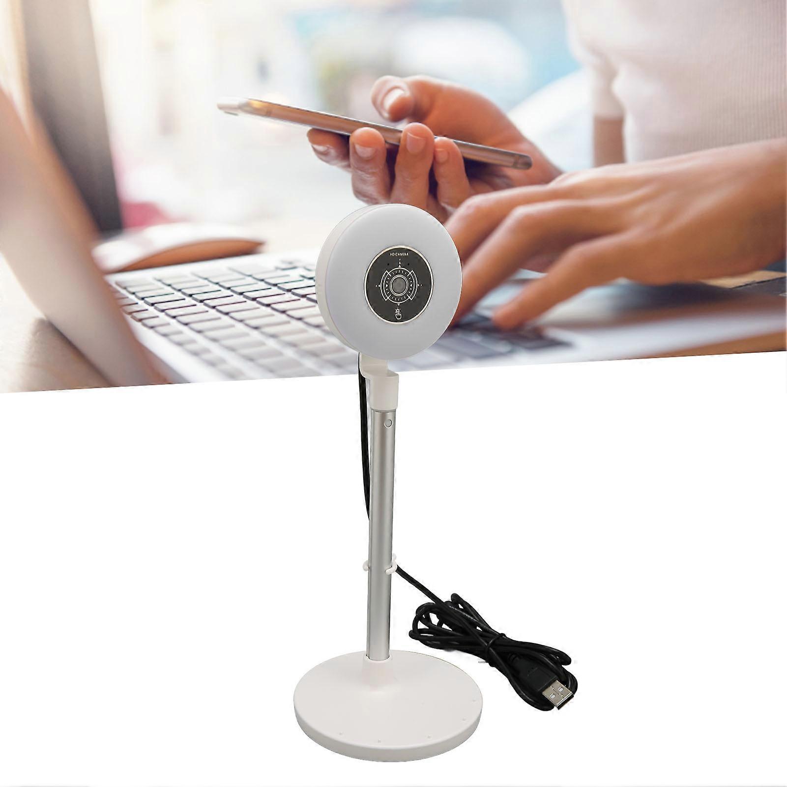 1080P Fill Light Webcam 3 Level Adjustable Fill Light Retractable Height AF Touch HD Fill Light Webcam for Webcast C500 White Autofocus 