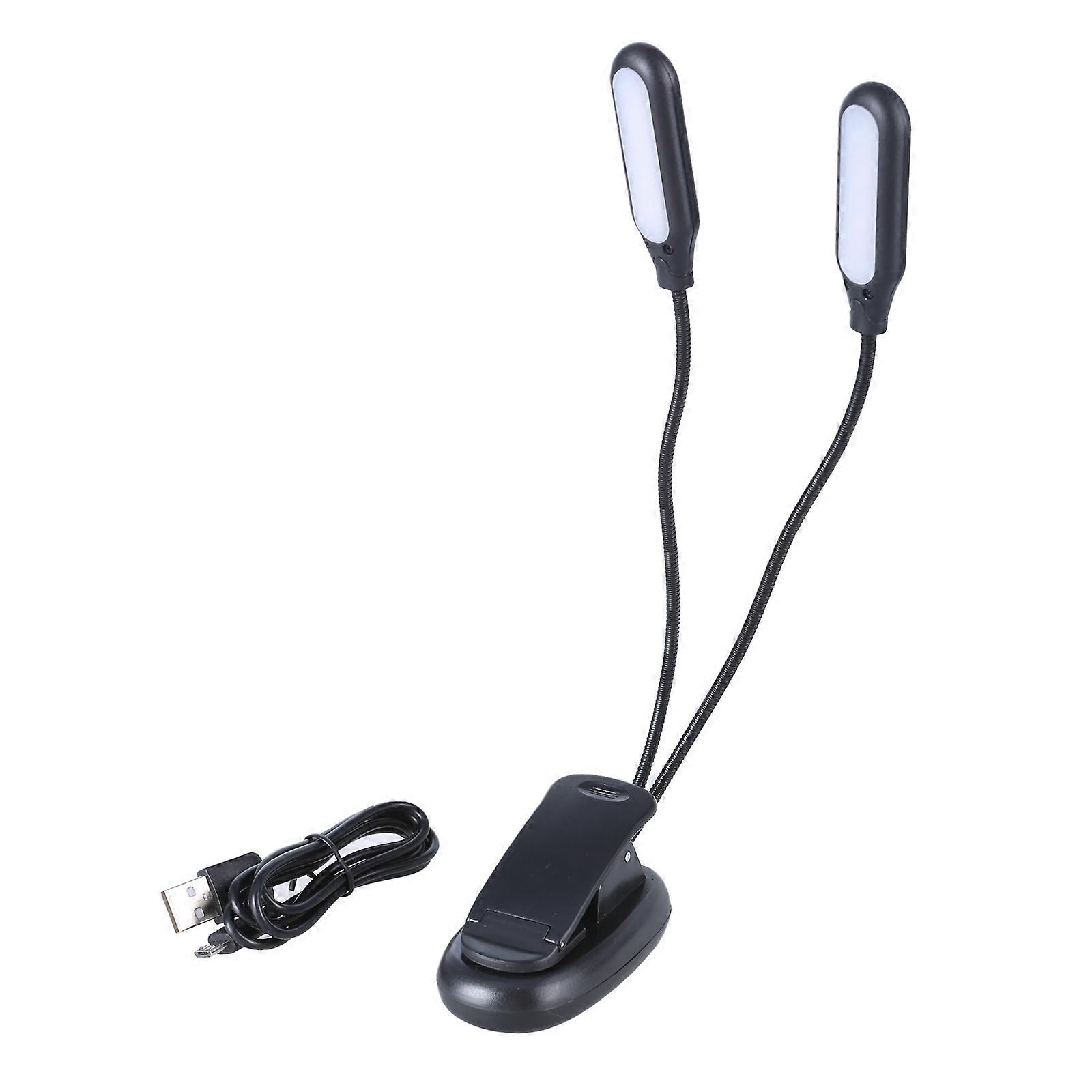 LED Clip Light with 5 LEDs, 3 Lighting Color, USB Power Adjustable Flexible Gooseneck Clamp for Work and Leisure
