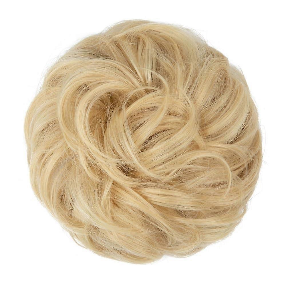كعك الشعر ، HighTemp الألياف الاصطناعية Messy Bun Updo لقطع الشعر النسائية قطع الشعر المضادة للحرارة (ذهبي)