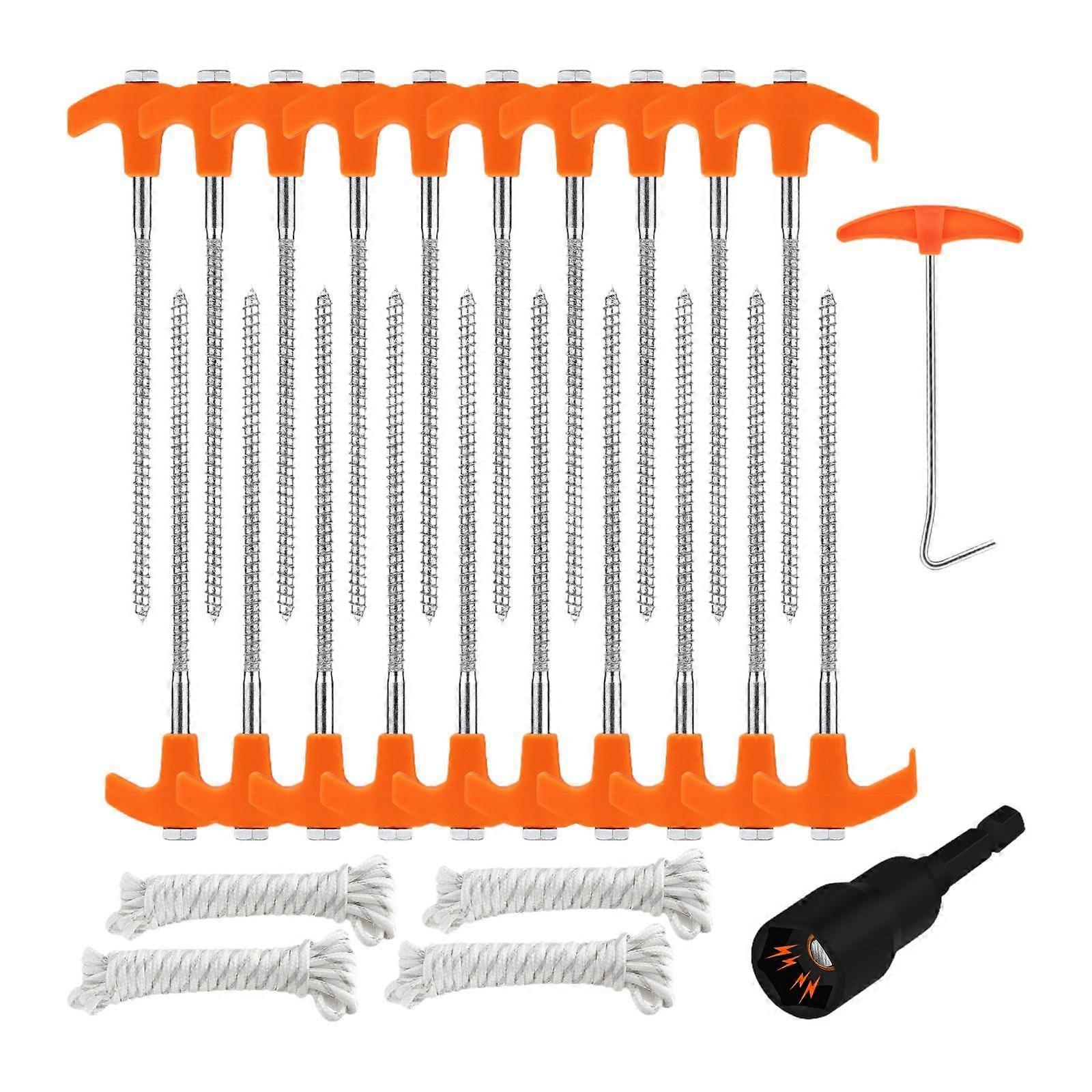 20Pcs Camping Tent Stakes Portable Ground Stakes for Canopies Camping Trip
