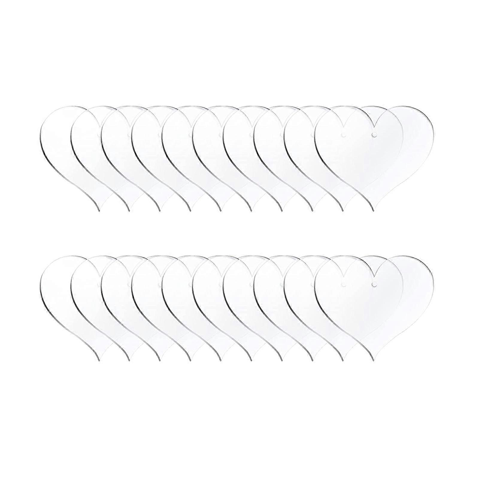 Acrylic Keychain Blanks 20pcs Transparent Heart Shape Keychain Blanks Bulk for DIY Keychain Crafting and Vinyl Projects