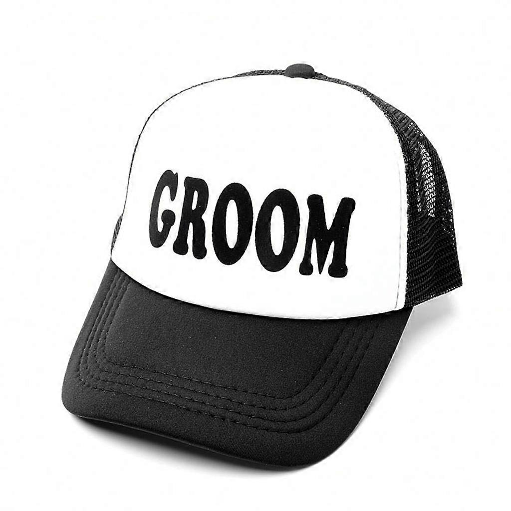 Groom Drinking Team Print Trucker Hat Men Hip-Hop for Snapback Baseball Mesh Cap  One Size