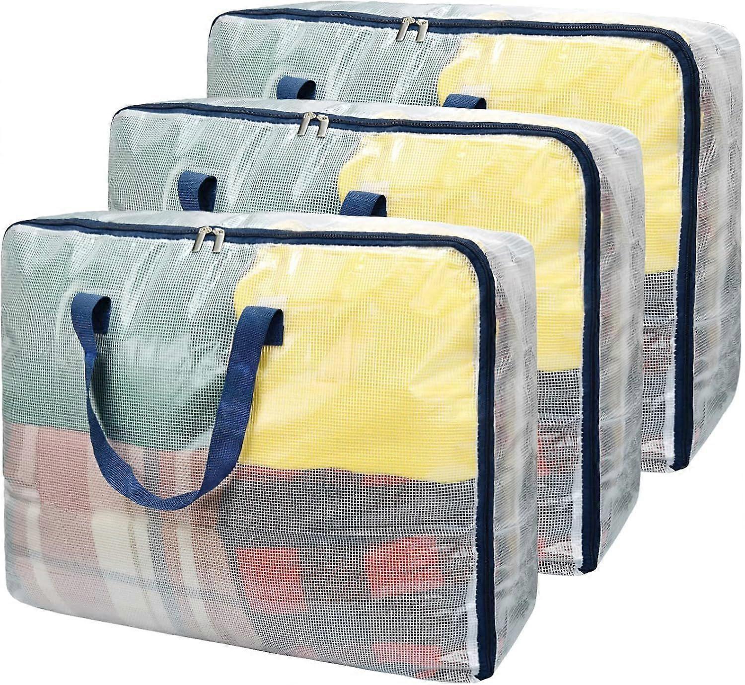2025 Latest Model  Clear Storage Bags with Zipper, 75L Extra Large Capacity -