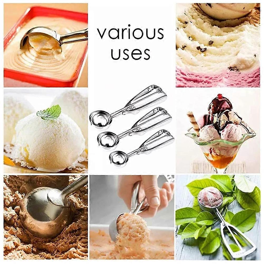 Acciaio Inox Scoop Per Gelato Puré di Patate Cibo Cucchiaio da Cucina Sfera 6CM