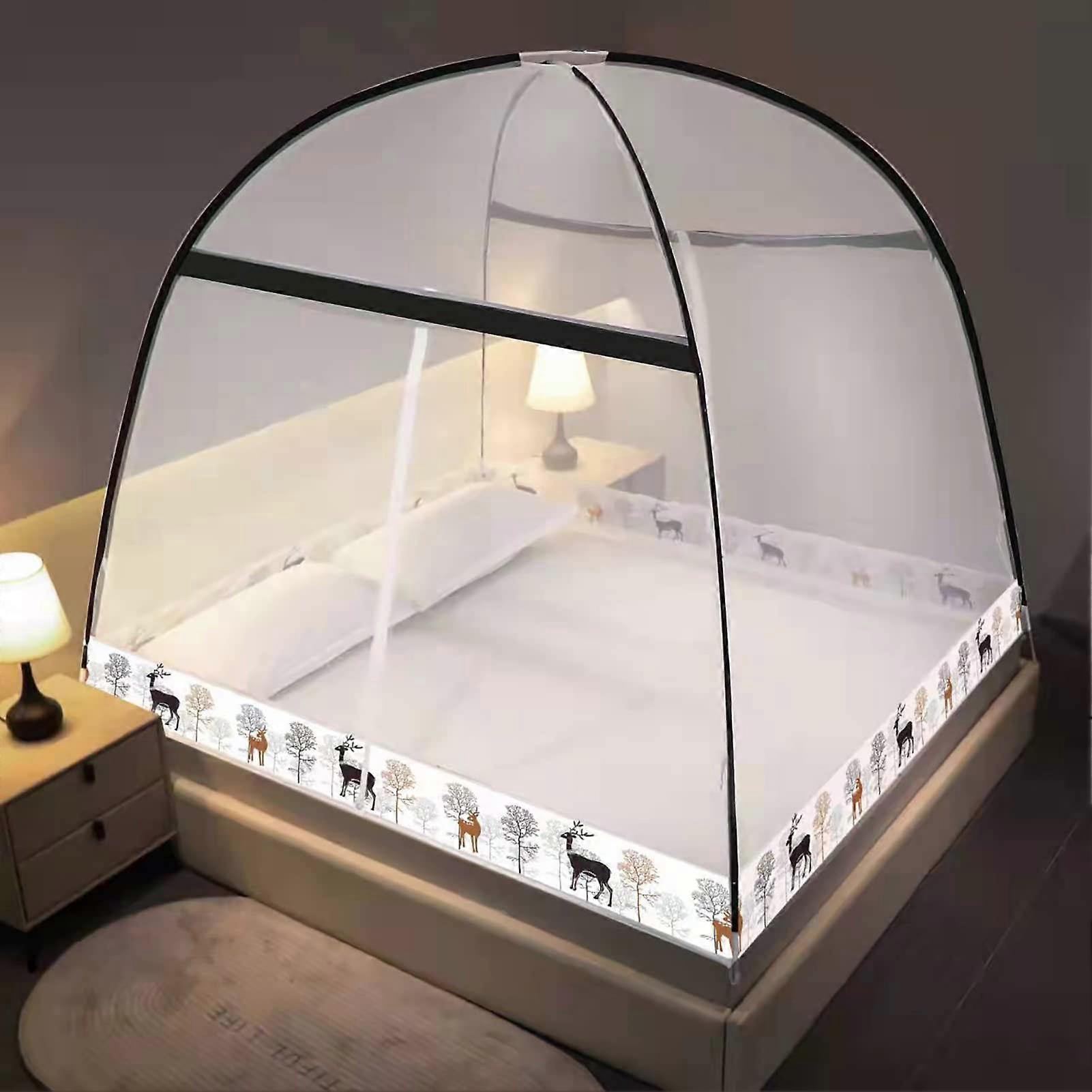 Pop-Up Mosquito Net for Camping, Foldable Portable Tent Bed Canopy, 360-Degree Protection for Adults, 120x200 cm