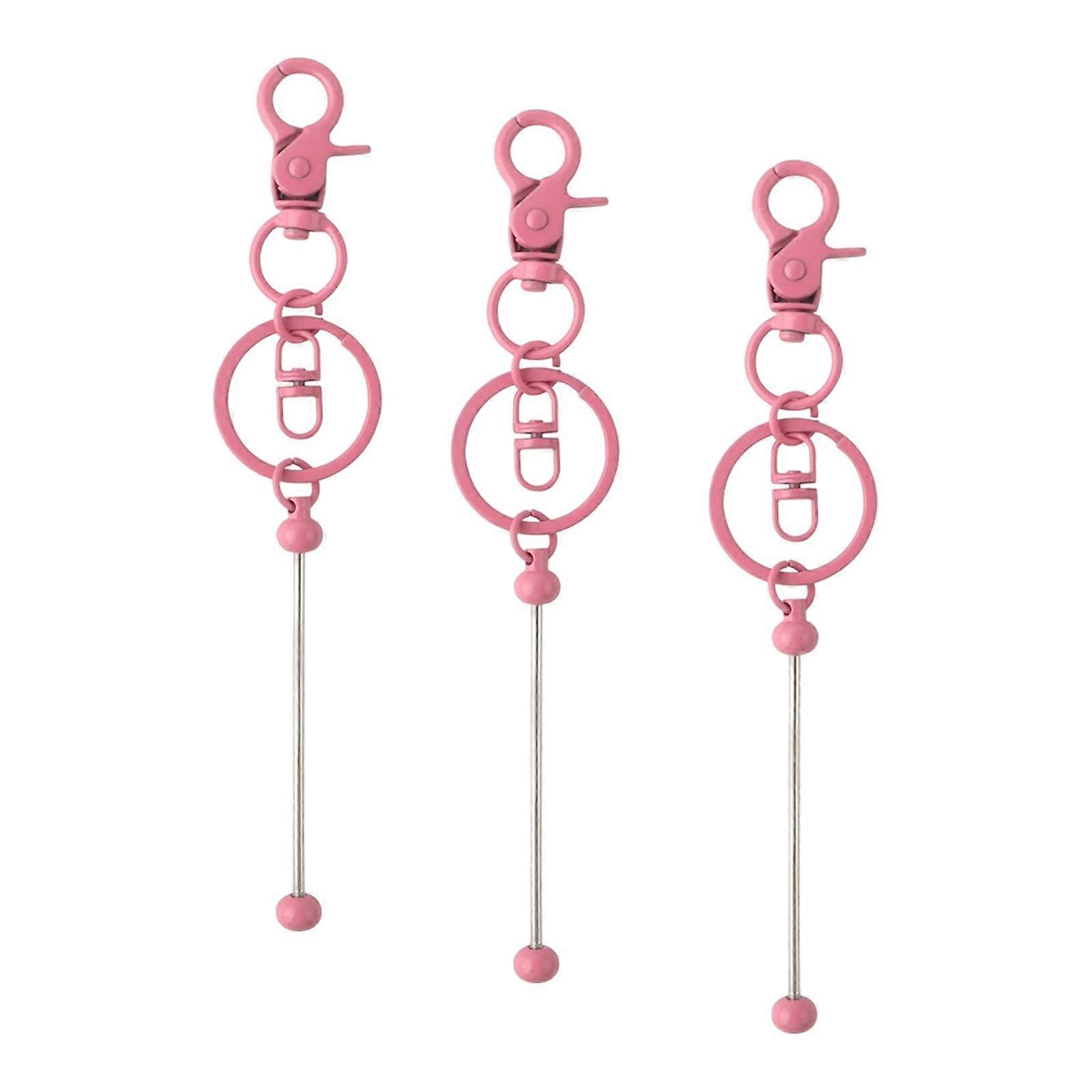 3Pcs 구슬 열쇠 고리 바, DIY 구슬 열쇠 고리 만들기, 금속 선물, 구슬 제작