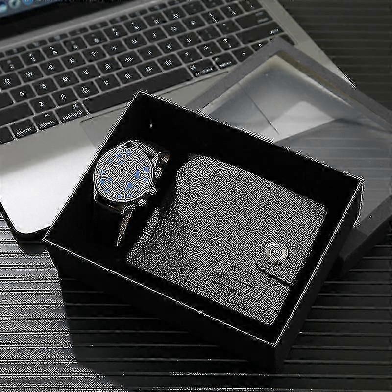 お父さんのためのクリスマスギフトセット、男性のためのクリスマスプレゼントのアイデア、メンズウォッチと財布ギフトBに詰められた