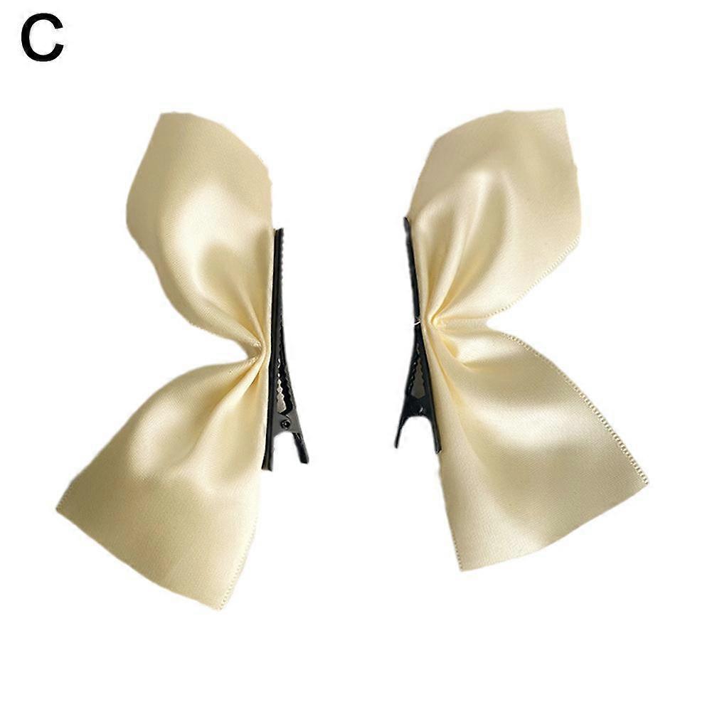 White pair (C)$Butterfly duckbill clip female temperament hairpin