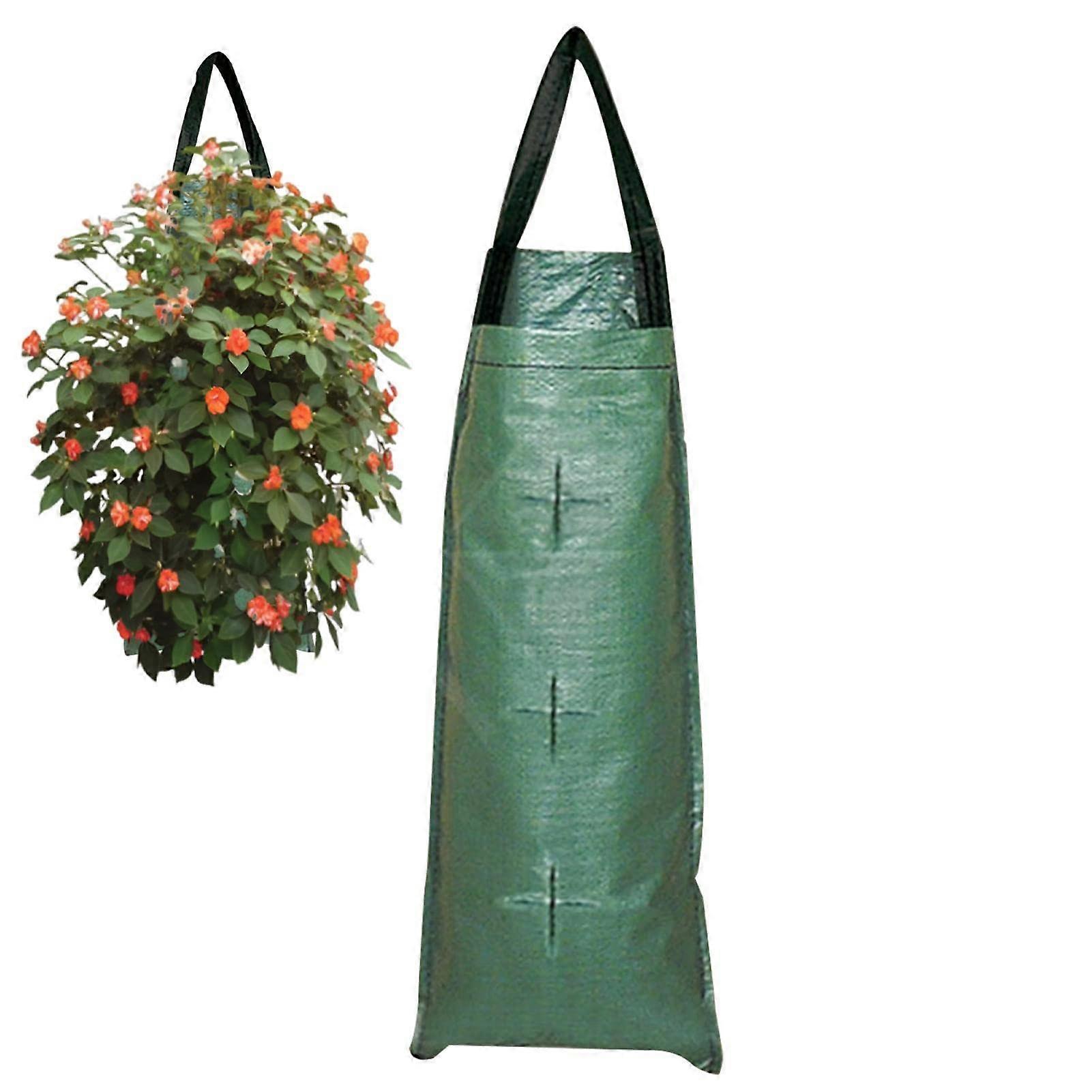 Hanging Strawberry Plant Bag, Breathable PE Material, Wall Mounted Design, Minimal Style with Handles for Outdoor Use