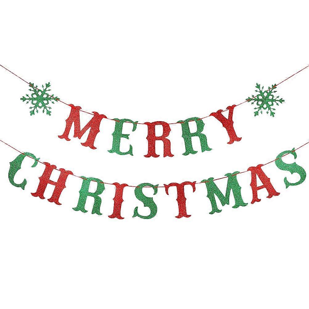 クリスマスパーティーの装飾お祝いペナントアソートカラー17X6CM 1セット
