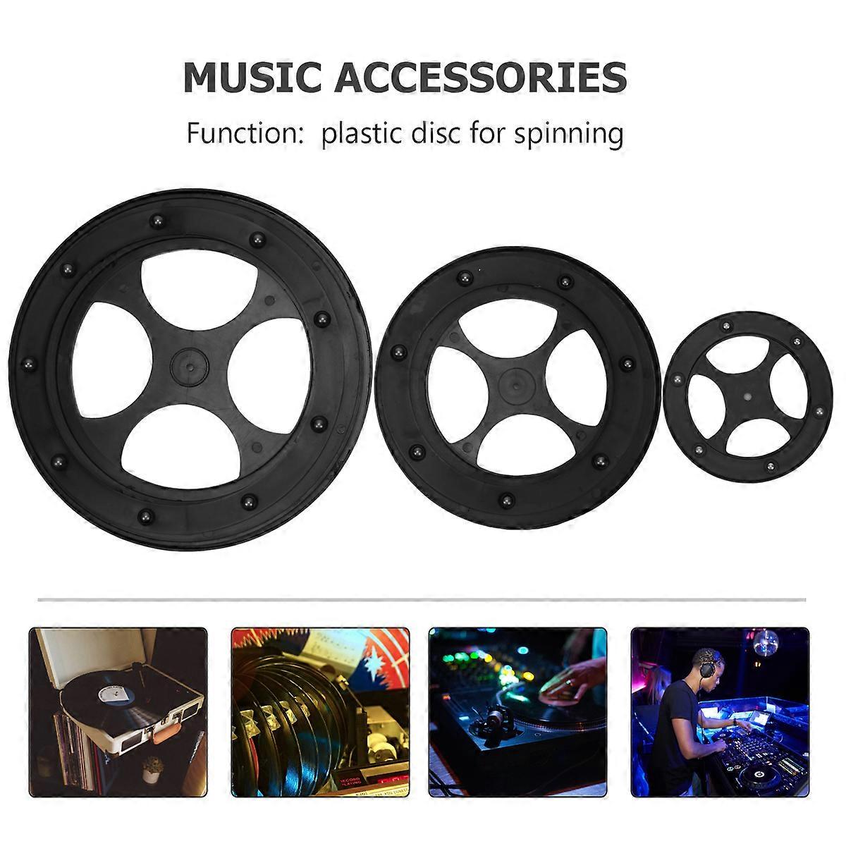 Table Bearing Rotating Plate Turntable Bearing Plastic Ring Turntable Dining Table Black 18.00X18.00X0.50Cm Low Noise Detachable Design 3Pcs/Set