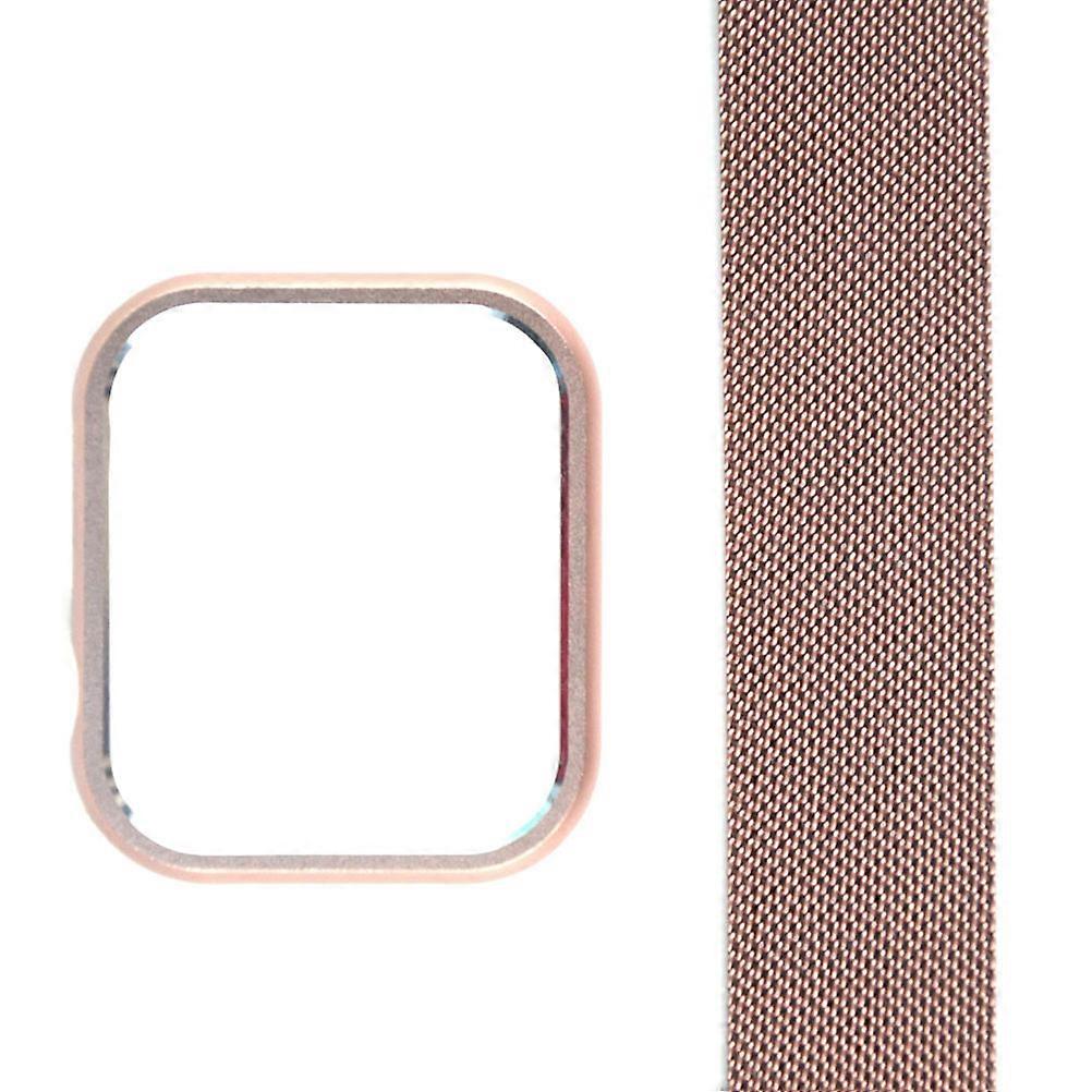 Rose Gold Aluminum Watch Frame Case Full Protection Plating Shell Cover with Scratch Resistant Bumper and Easy Installation