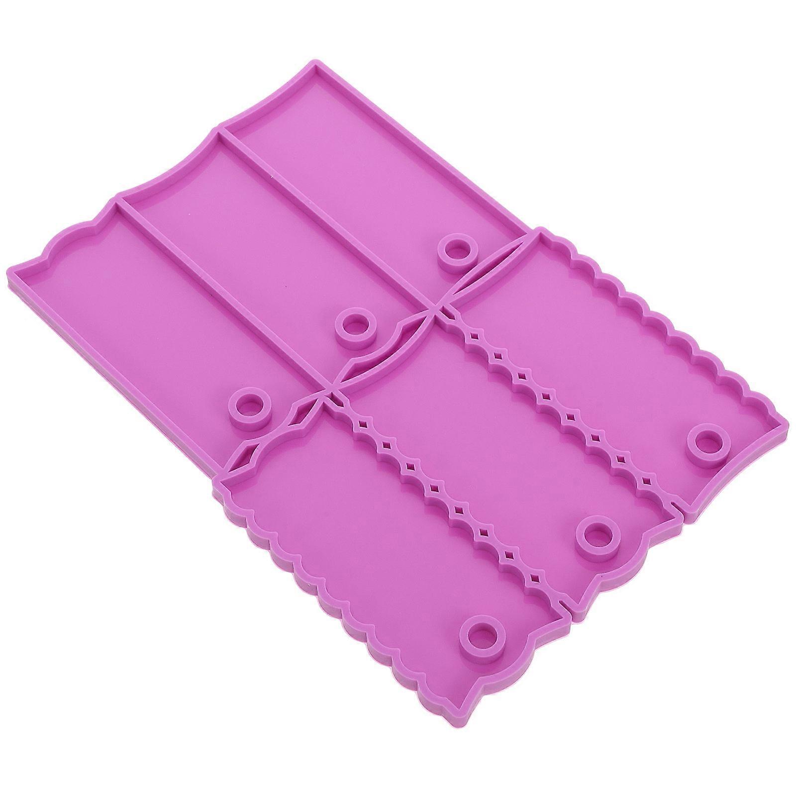 Epoxy Mold For Diy Name Plate Silicone Pendant Name Tags Rectangular Violet 16.50X11.50X0.50Cm Mirror Finish Effect 1Pack