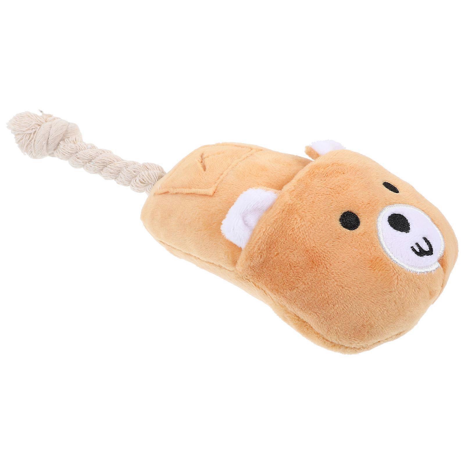Puppy Tug Toy Small Dog Chew Toys Teething Relief Pet Interactive Toys Chewing Toys Light Brown 20.00X10.00X6.00CM 1Pack