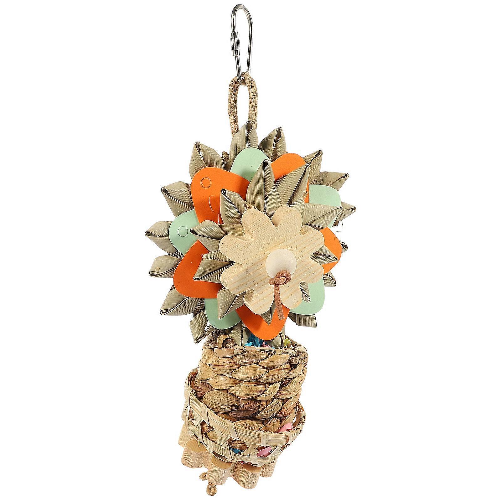 Parrot Chewing Toy Birds Playground Wear-Resistant Multi-Colored 22X10X10Cm Teeth Trimming 1Pcs